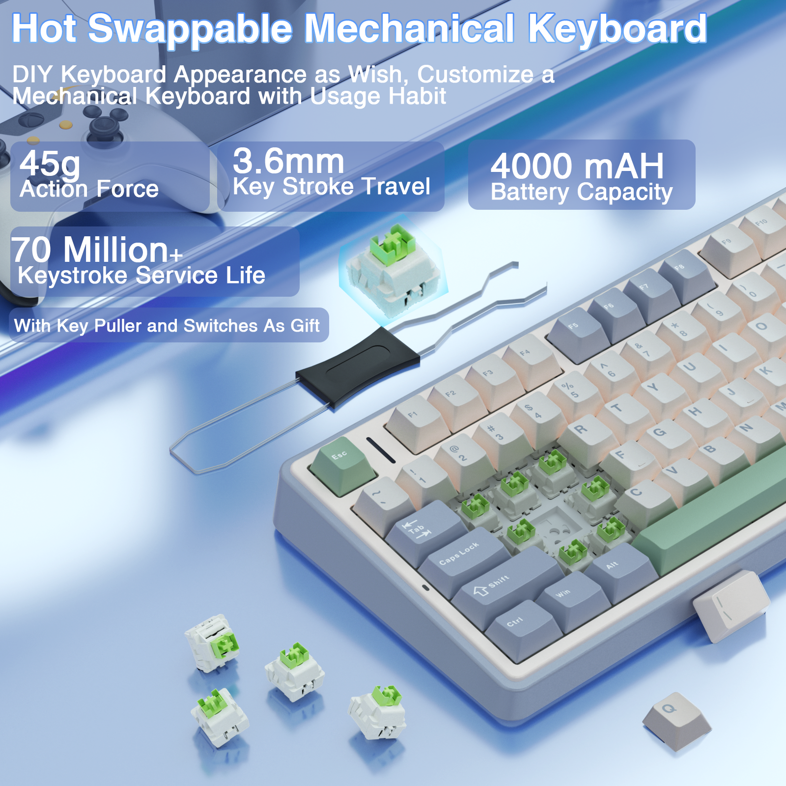AULA F75 Pro Knob Side-Printed Mechanical Keyboard