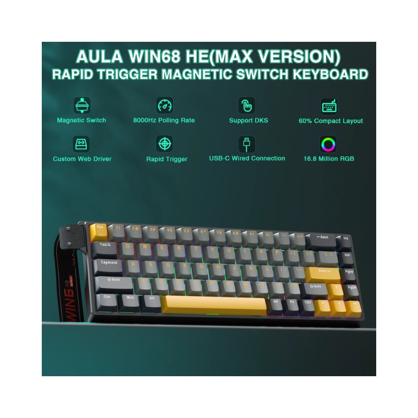 AULA WIN60 WIN68 HE MAX Magnetic Switch 8K Polling RGB Gaming Keyboard — image 1