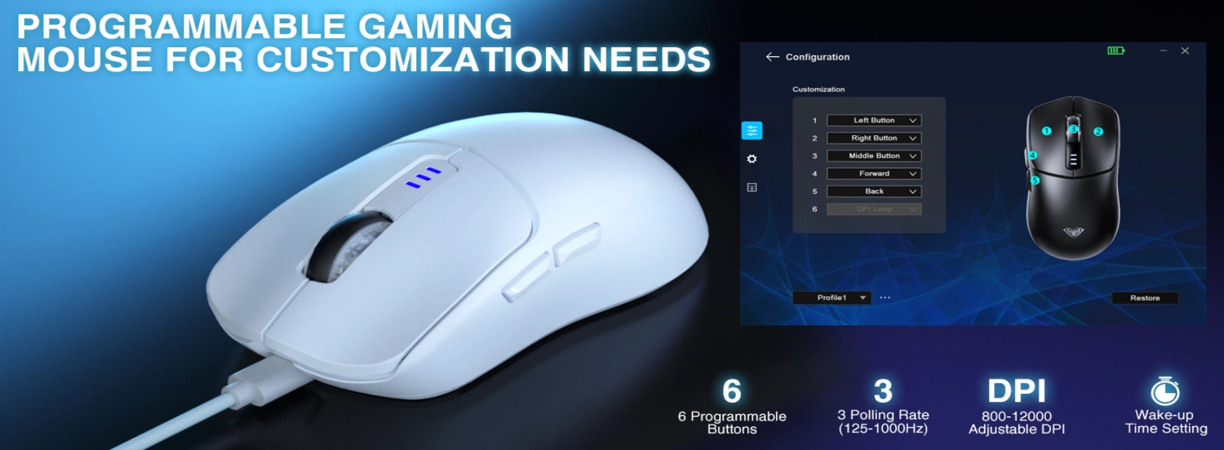 AULA SC580 Tri-Mode Wireless Gaming Mouse