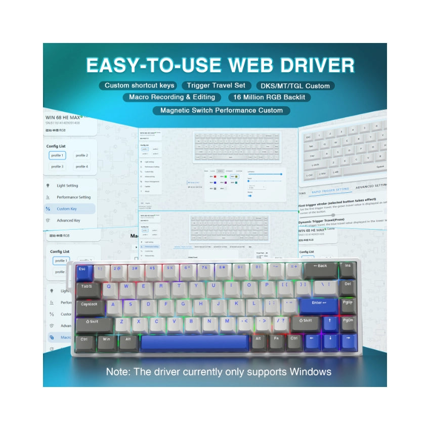 AULA WIN68 HE 8Khz Magnetic Switch Keyboard