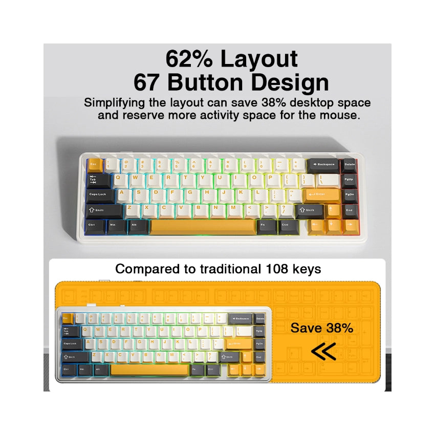 AULA F65 – 65% Gasket Wireless RGB Keyboard